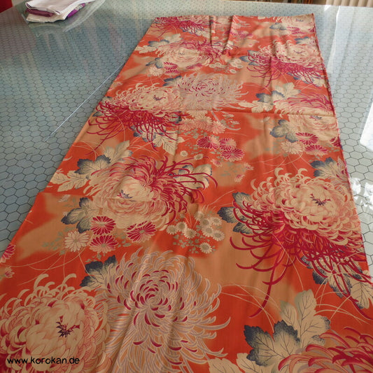 Rangiku Crazy Chrysantheme Baumwollstoff - dreifache Breite