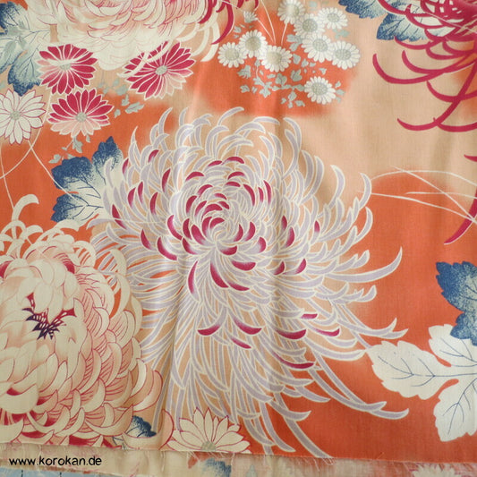Baumwollköper mit großen Chrysanthemen - Futon Bezugsstoff