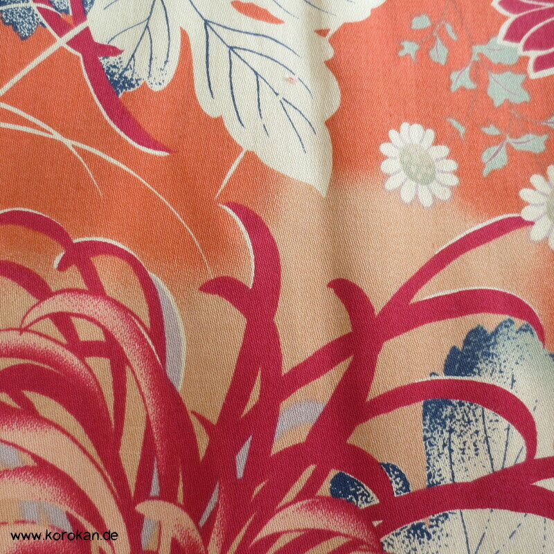 Rangiku Crazy Chrysantheme Baumwollstoff - dreifache Breite