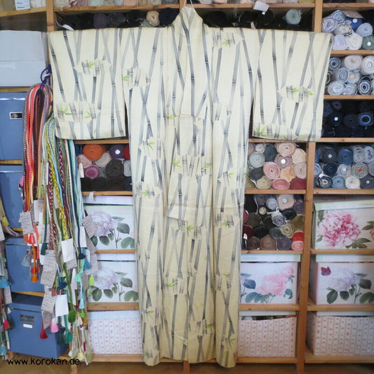 Bambus auf Seidensatinstreifen Komon Kimono