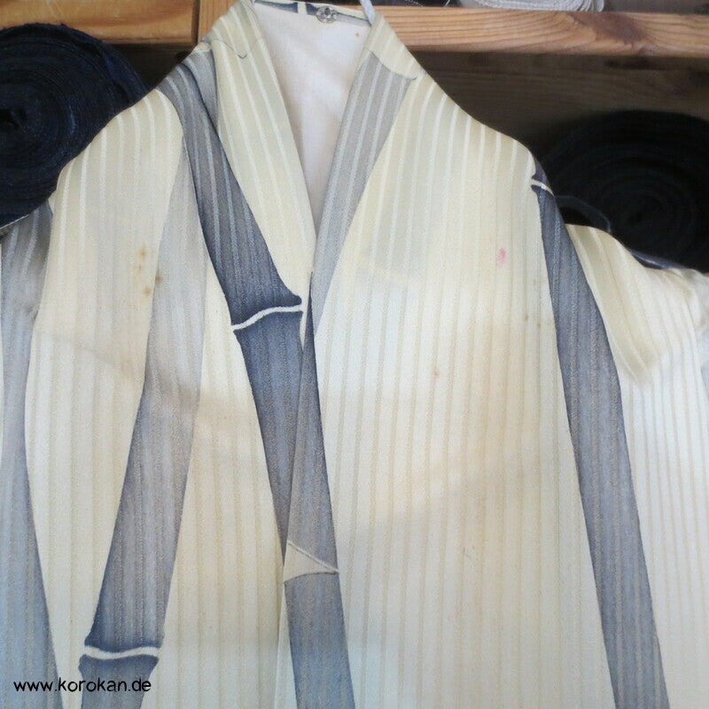 Bambus auf Seidensatinstreifen Komon Kimono