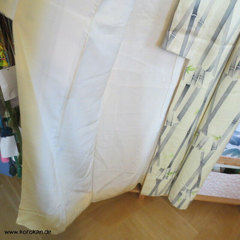 Bambus auf Seidensatinstreifen Komon Kimono