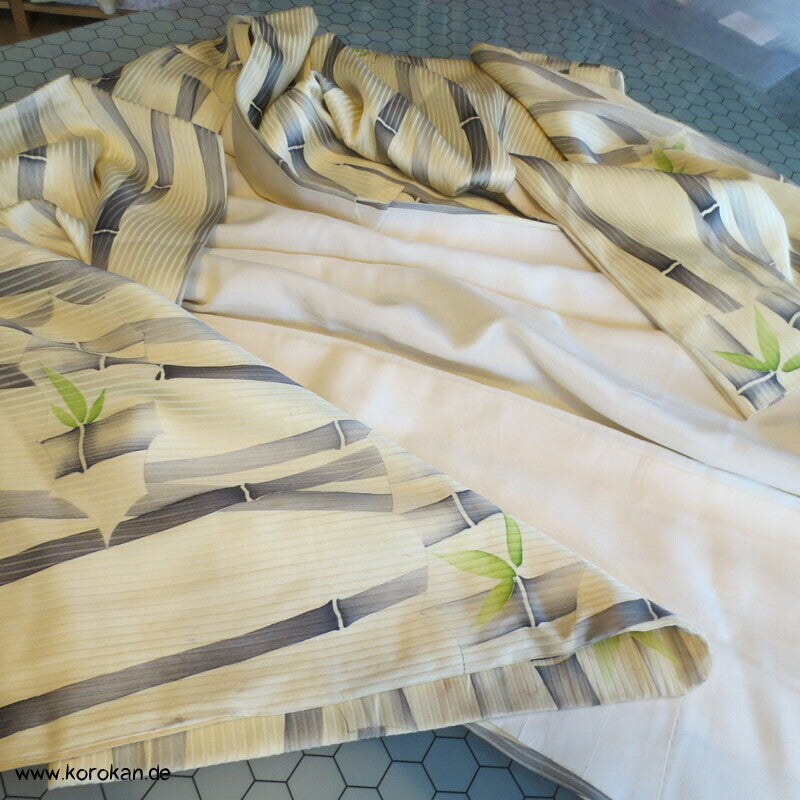 Bambus auf Seidensatinstreifen Komon Kimono