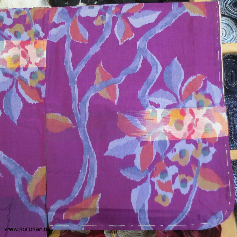 Art Deco Zweige, bunt, wild Meisen Rayon Kunstseiden Kimono