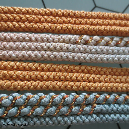 hellblau mandarine, gold Obijime, Seide / Lurex