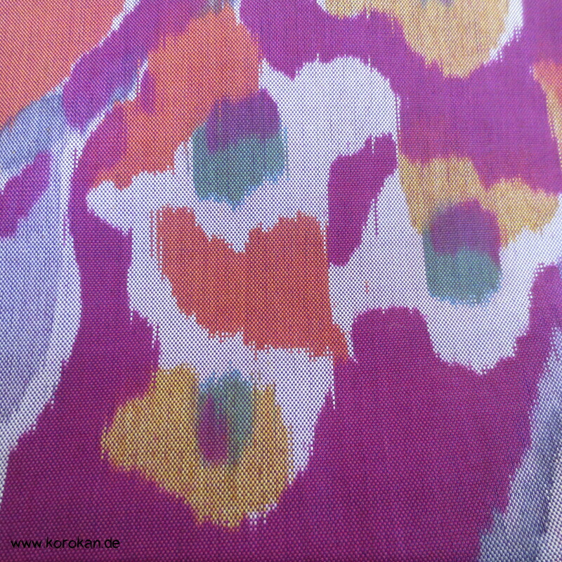 Art Deco Zweige, bunt, wild Meisen Rayon Kunstseiden Kimono