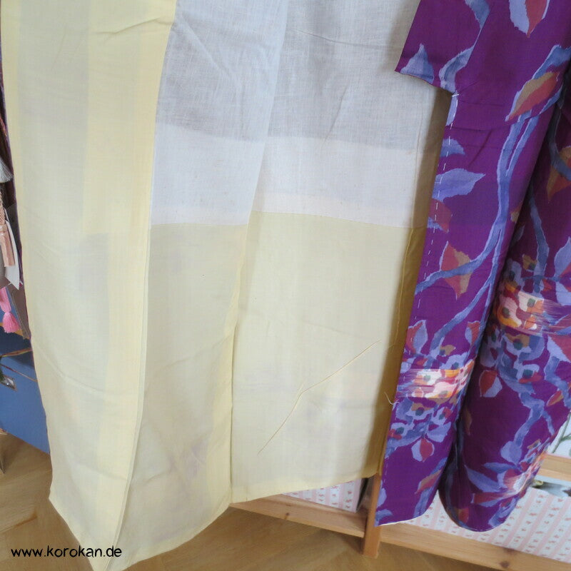 Art Deco Zweige, bunt, wild Meisen Rayon Kunstseiden Kimono