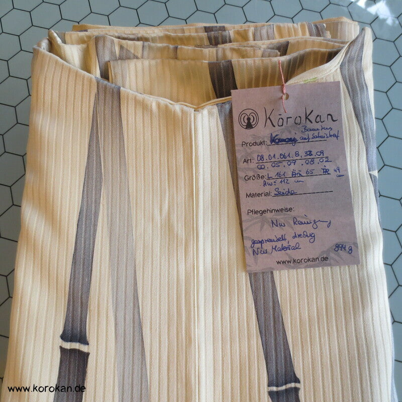 Bambus auf Seidensatinstreifen Komon Kimono