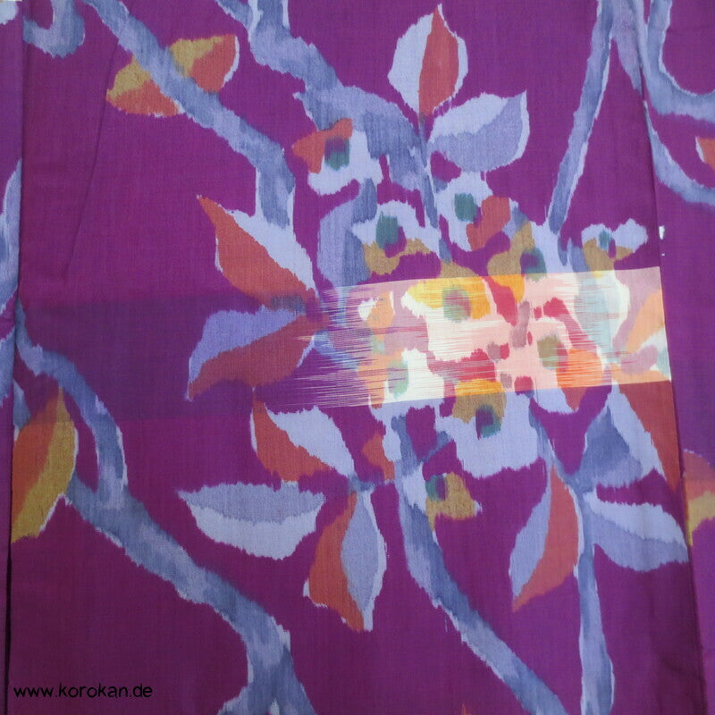 Art Deco Zweige, bunt, wild Meisen Rayon Kunstseiden Kimono