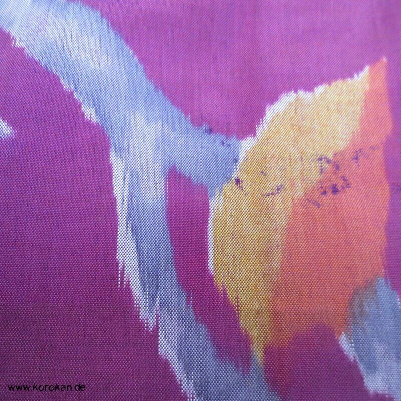 Art Deco Zweige, bunt, wild Meisen Rayon Kunstseiden Kimono