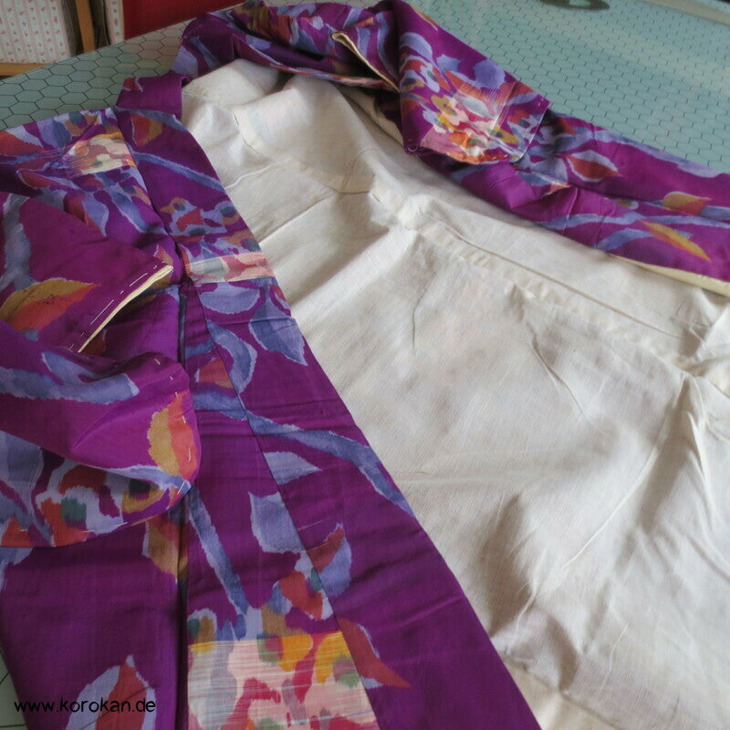 Art Deco Zweige, bunt, wild Meisen Rayon Kunstseiden Kimono