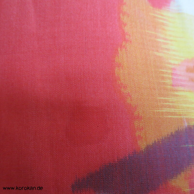 Japan Art Deco azalee mit Iris in Kreisen Meisen Seiden Kimono