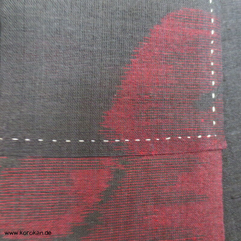 Japan Art Deco Sha Meisen Seiden Arabesken Kasuri Blätter Hitoe Kimono