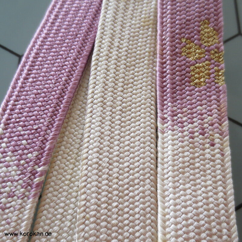 Verlauf Obijime, geflochten, Sakura mehrfarbig gold