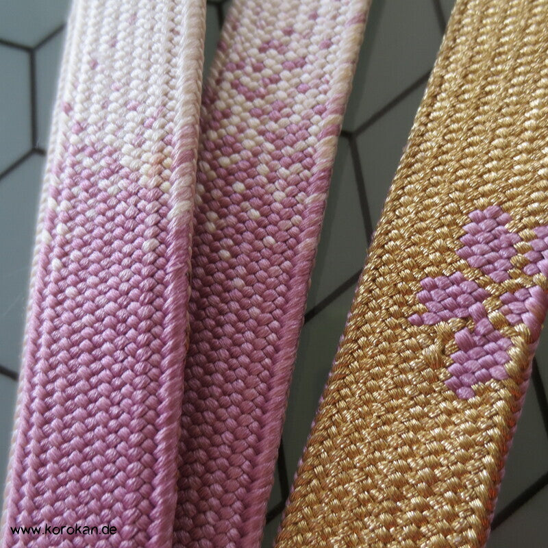Verlauf Obijime, geflochten, Sakura mehrfarbig gold