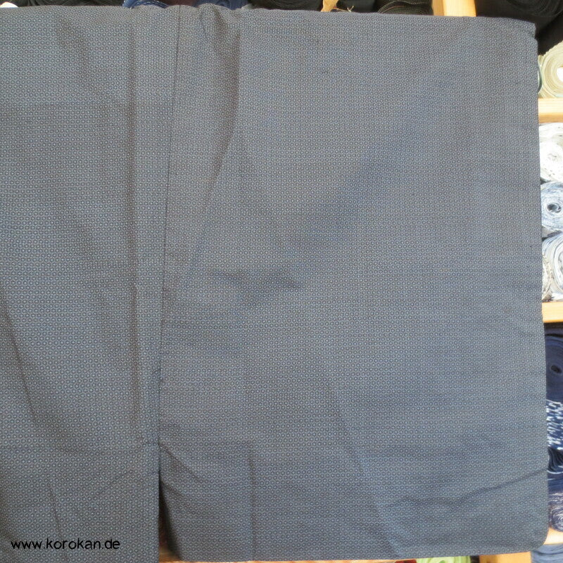 blauer Kikko Oshima Tsumugi Seiden Komon Kimono