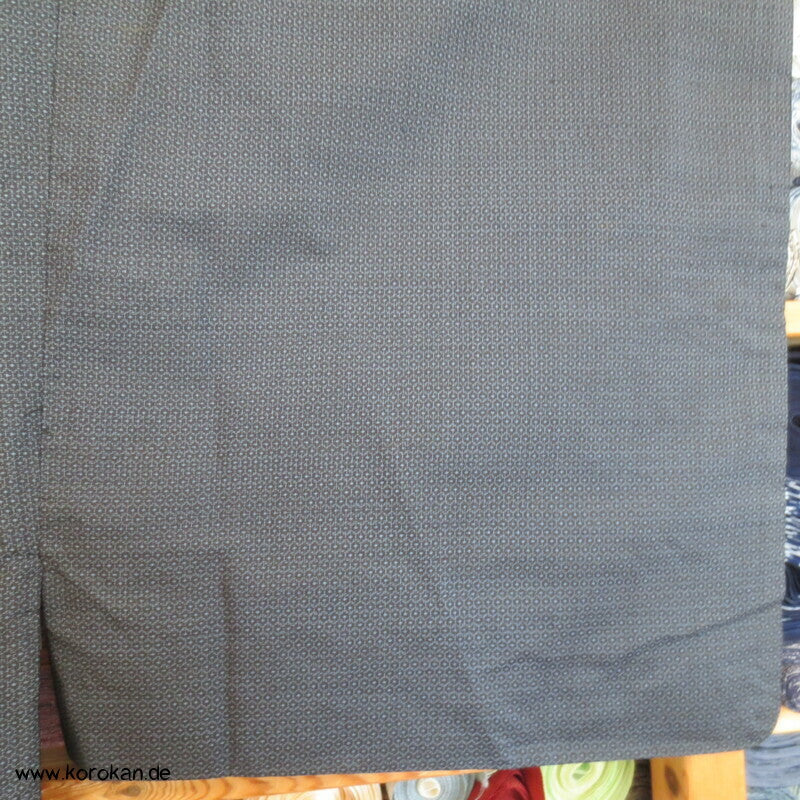 blauer Kikko Oshima Tsumugi Seiden Komon Kimono