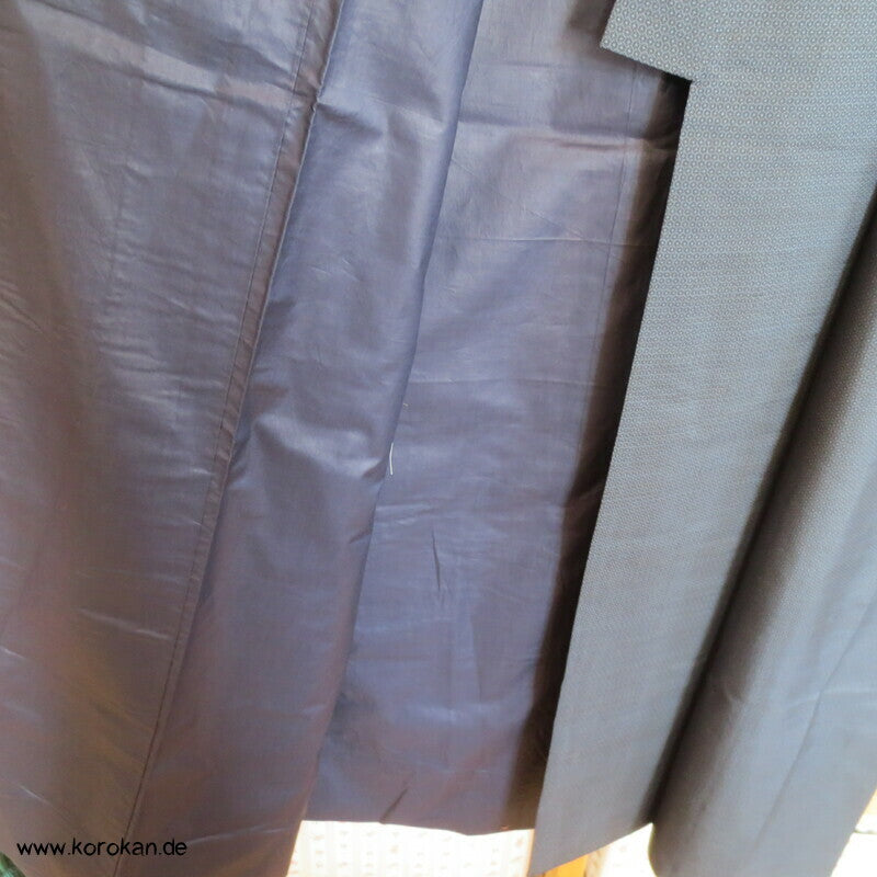 blauer Kikko Oshima Tsumugi Seiden Komon Kimono