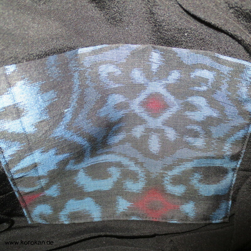 japanische Upcycling Tasche aus Kimono Obi Brokat, gefüttert mit Seide