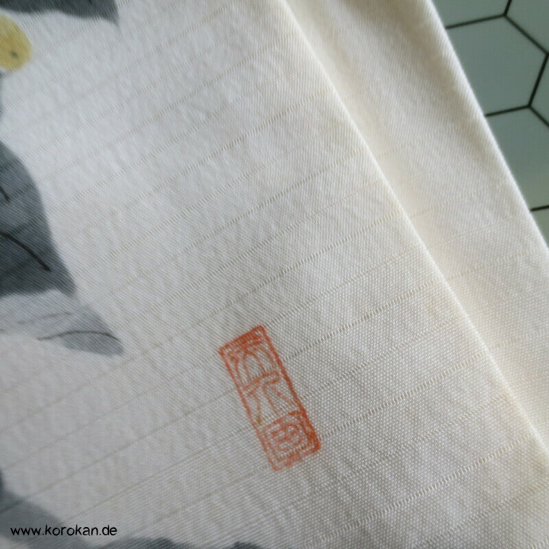 handgemalter Mispelzweig Sommer Nagoya Obi