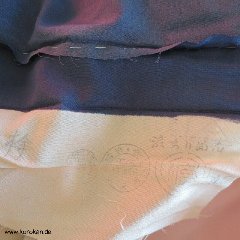 Gartenlandschaft Furisode Kimono Seiden Karieba