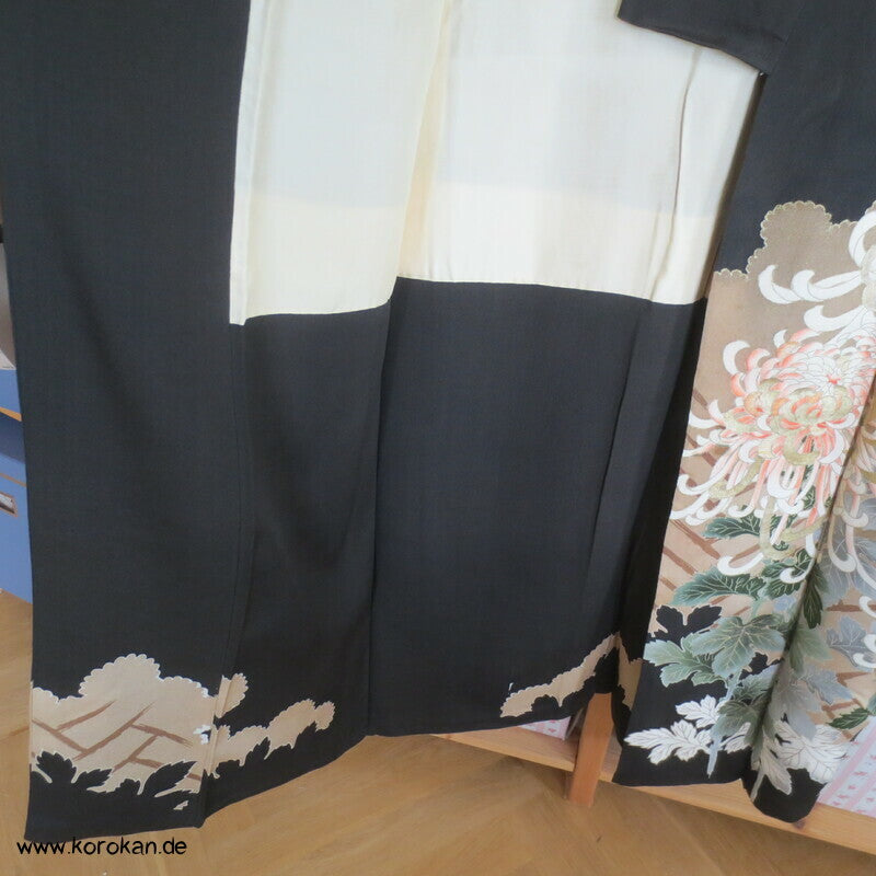 Crazy Chrysanthemen antiker Tomesode Kimono