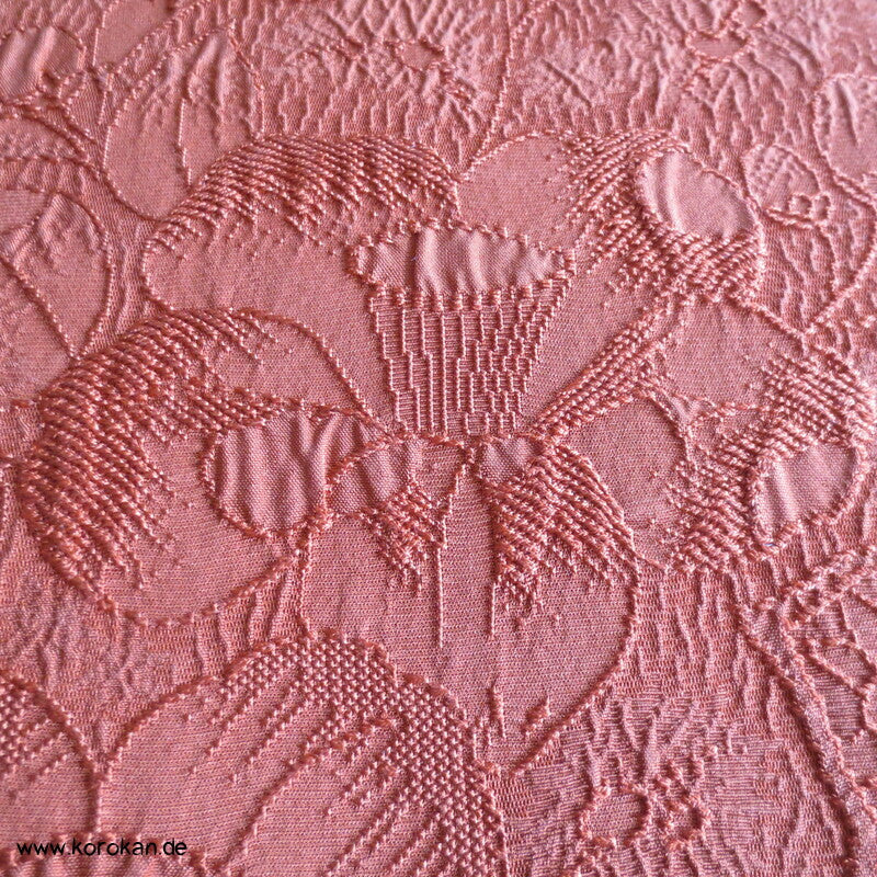 Blumen Matelassé Nagoya Obi, persimmon