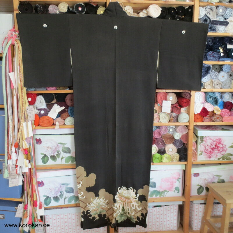 Crazy Chrysanthemen antiker Tomesode Kimono
