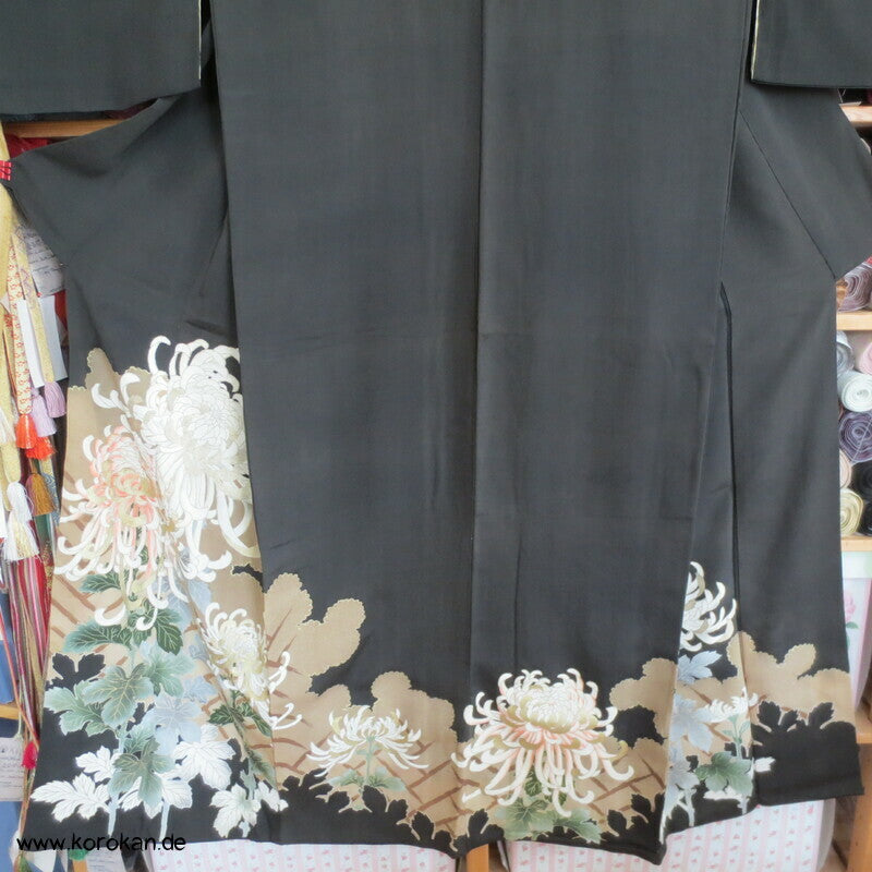Crazy Chrysanthemen antiker Tomesode Kimono
