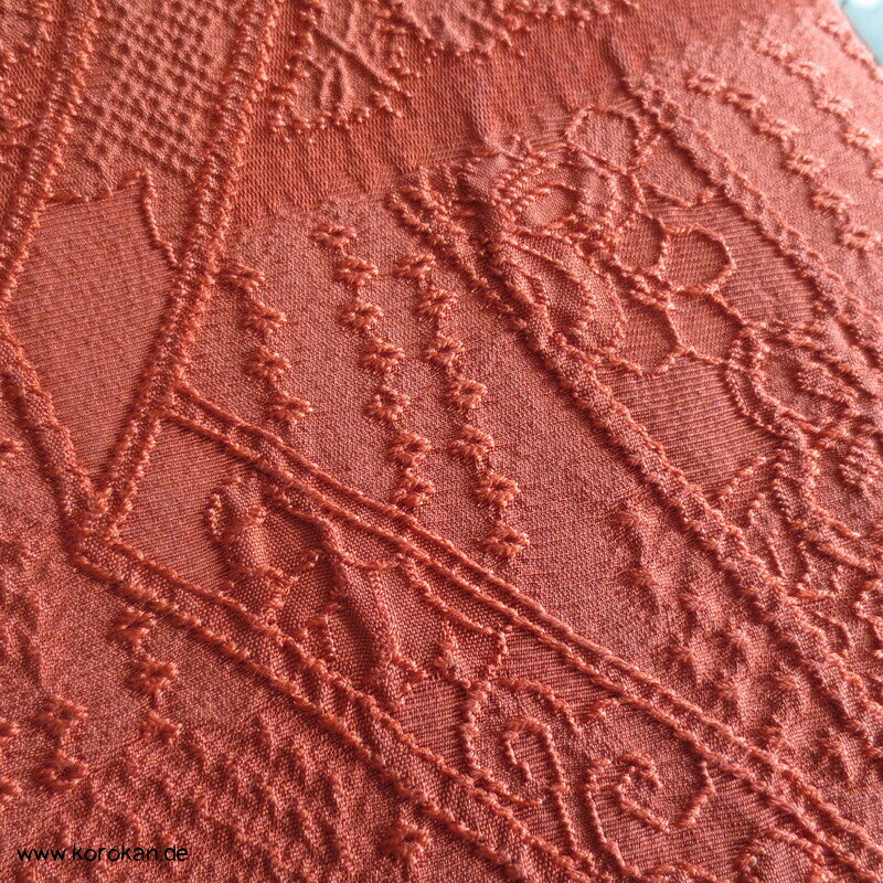 Blumen Matelassé Nagoya Obi, persimmon