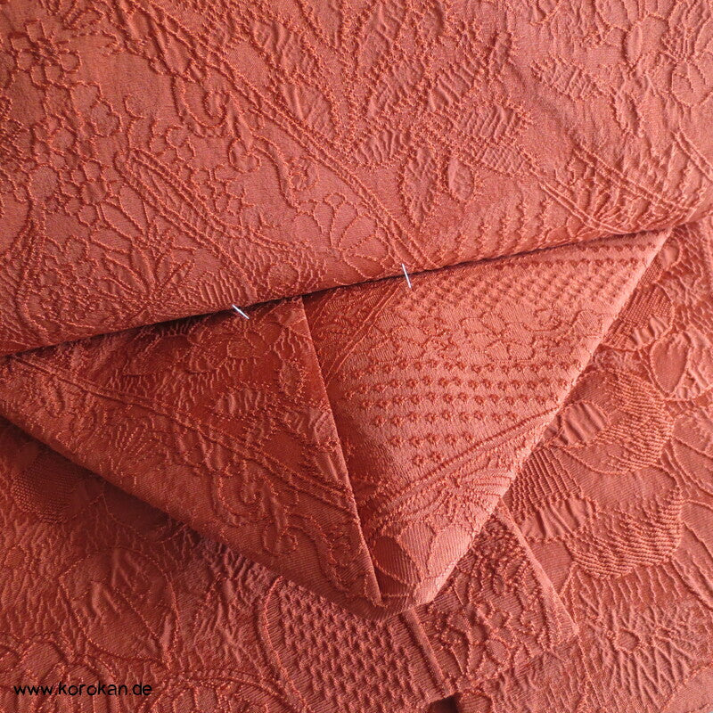 Blumen Matelassé Nagoya Obi, persimmon