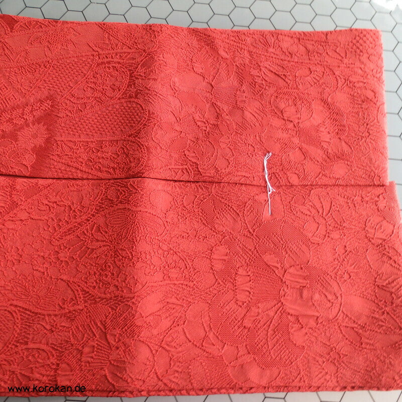 Blumen Matelassé Nagoya Obi, persimmon