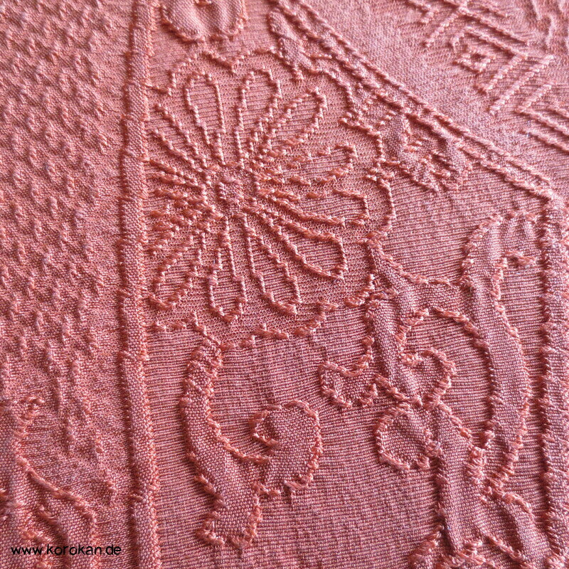 Blumen Matelassé Nagoya Obi, persimmon