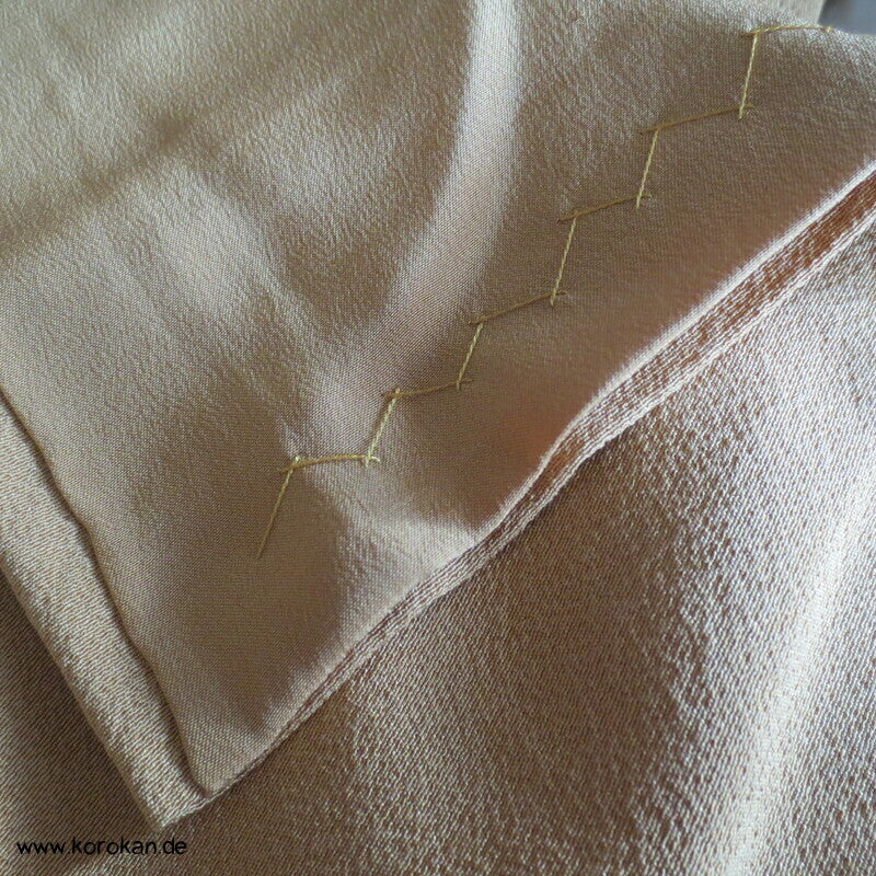 blass senf Chirimen Crepe Seiden Iromuji