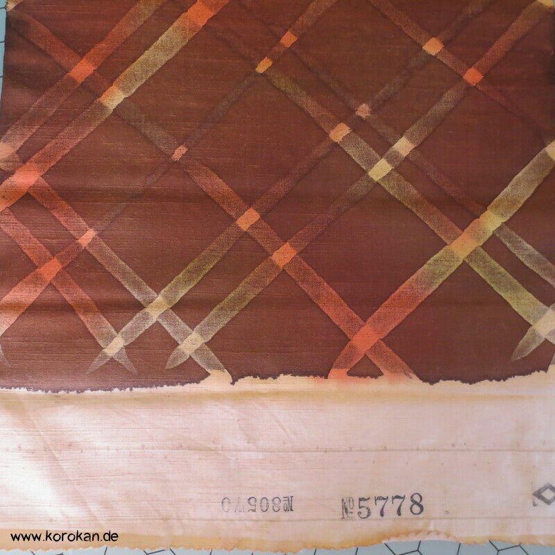 gemaltes diagonal Karo Tsumugi Kimono Seide