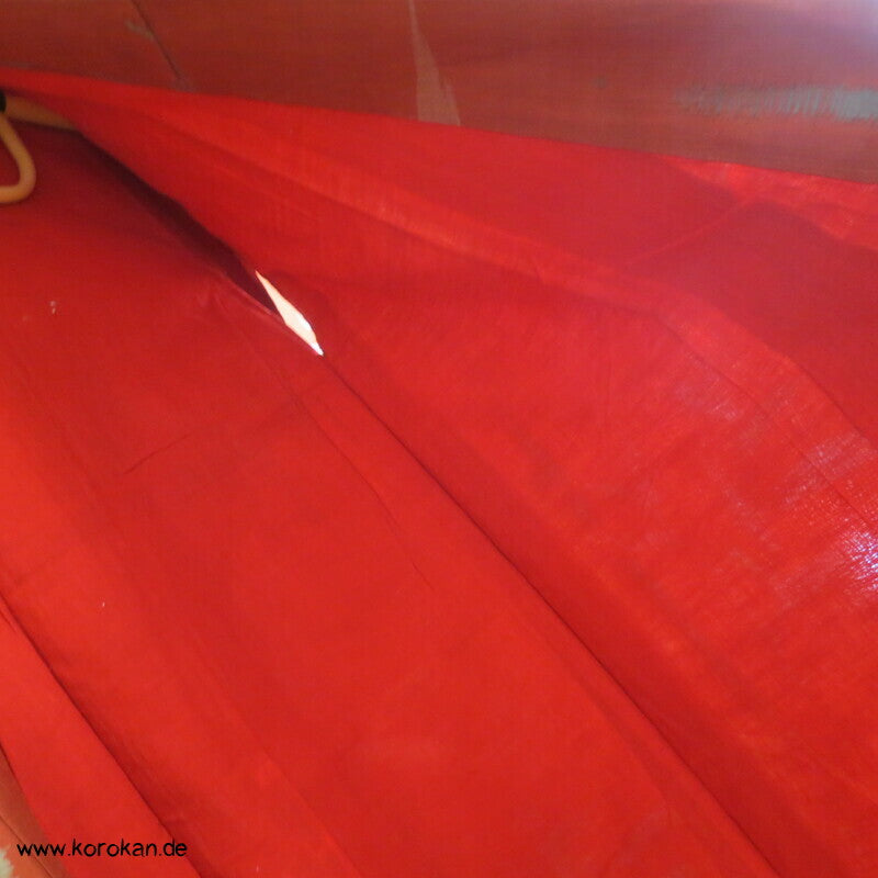Japan Art Deco Bambus auf persimmon orange Meisen Seiden Kimono