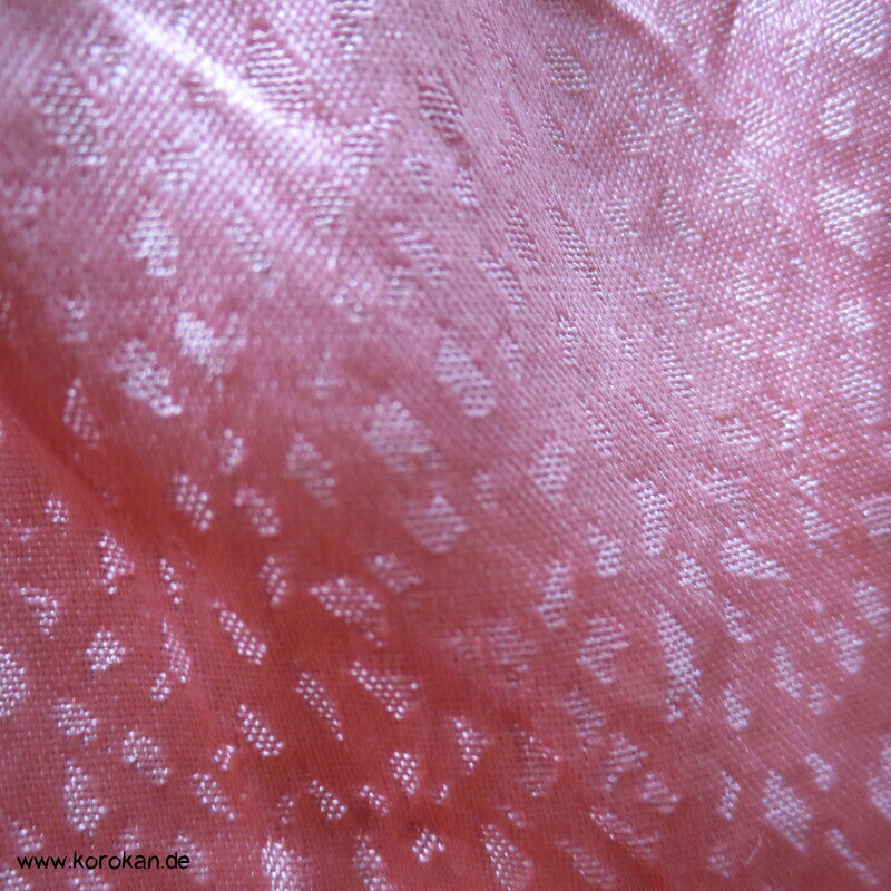 Shibori Kiku Kreise auf rosa, Schneeflocken Rinzu Seidendamast