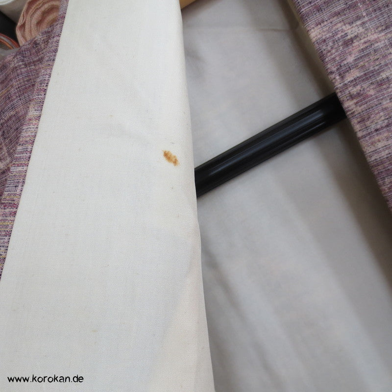 japanischer Genji Guruma Wasserrad Kasuri Tsumugi Seiden Kimono