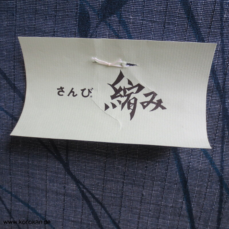 jeansblaue Zweige - leicht transparent, Kimono Tanmono