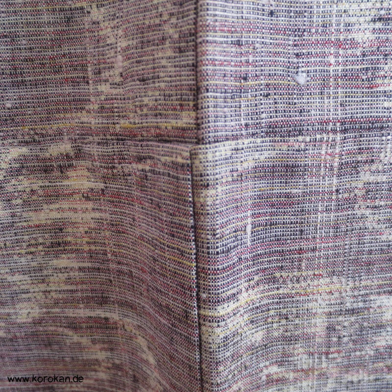 japanischer Genji Guruma Wasserrad Kasuri Tsumugi Seiden Kimono