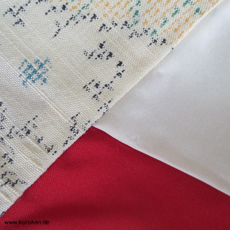 Iris, Spiegel, Bambus Kasuri Tsumugi Seiden Kimono, Japan