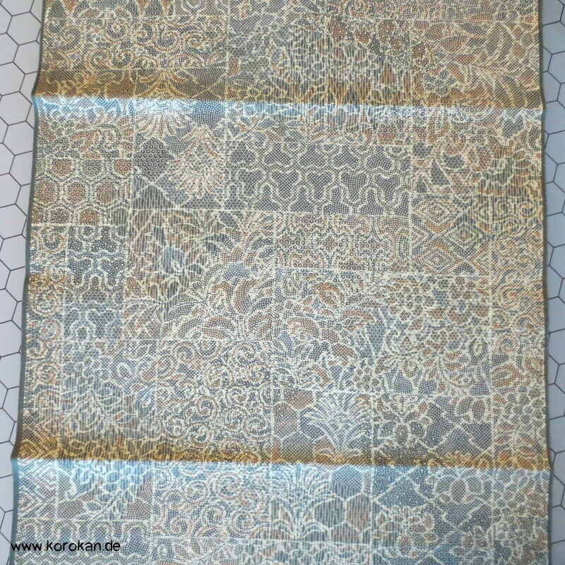 grünliches Patchwork Edo Komon Kimono Seide