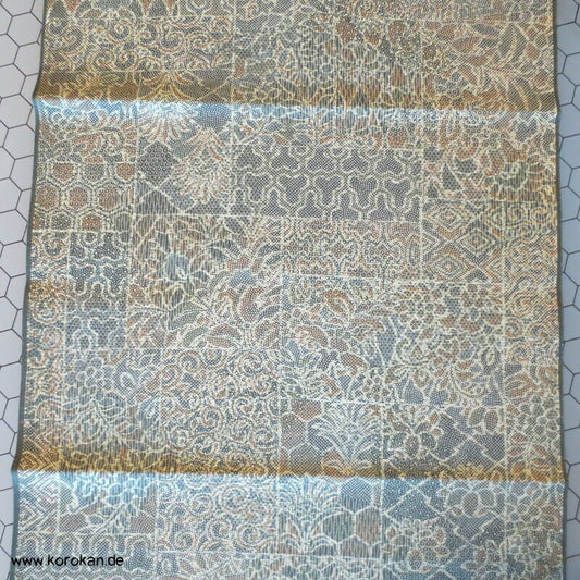 grünliches Patchwork Edo Komon Kimono Seide