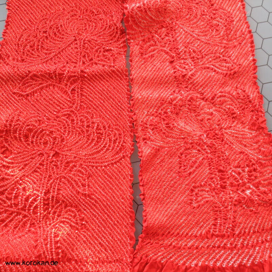 Kiku Chrysanthemen Shibori auf persimmon Shippo Rinzu Seidendamast