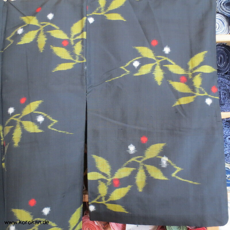 Japan Art Deco Zweige Meisen Seiden Kimono