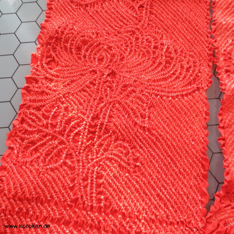 Kiku Chrysanthemen Shibori auf persimmon Shippo Rinzu Seidendamast