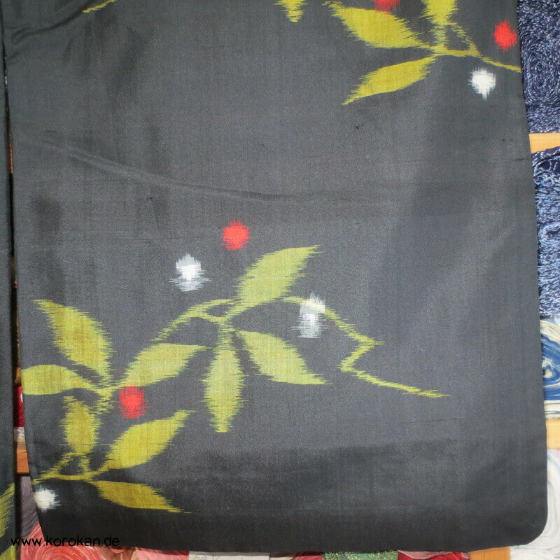 Japan Art Deco Zweige Meisen Seiden Kimono