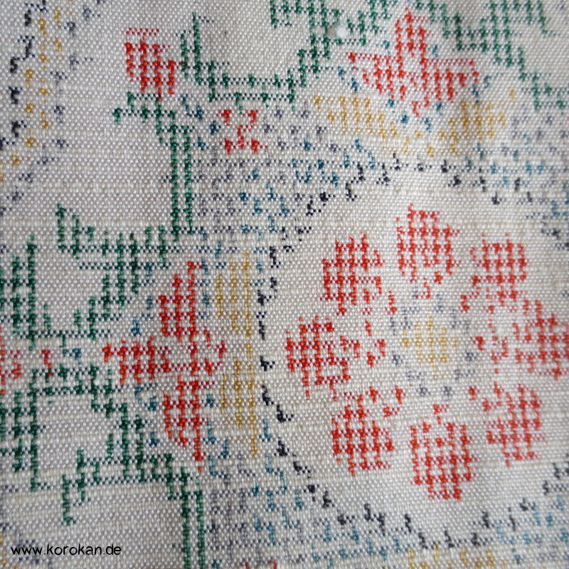 Iris, Spiegel, Bambus Kasuri Tsumugi Seiden Kimono, Japan
