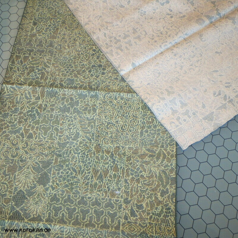 grünliches Patchwork Edo Komon Kimono Seide