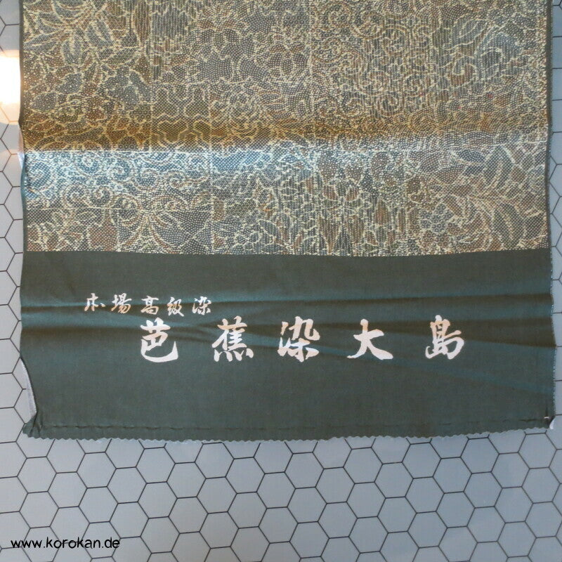 grünliches Patchwork Edo Komon Kimono Seide